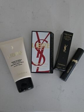 New Yves Saint Laurent Set LIBRE Body Balm, Lash Clash Mascara, Ysl Berry Crush